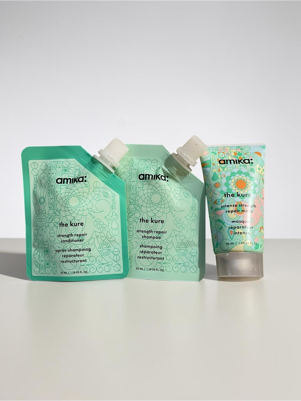 Amika The Kure Strength Repair Trial Set New Hair Care Bundle